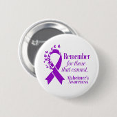 Alzheimer's Disease Awareness Purple Ribbon Button (Vorne & Hinten)