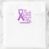Alzheimer's Disease Awareness Purple Ribbon Runder Aufkleber (Tasche)