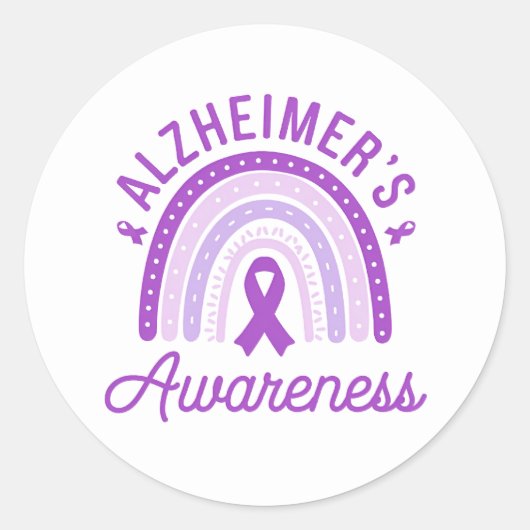 Alzheimer's Disease Awareness Purple Ribbon Runder Aufkleber (Vorderseite)