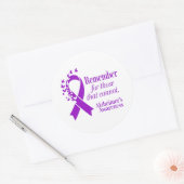 Alzheimer's Disease Awareness Purple Ribbon Runder Aufkleber (Umschlag)