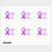 Alzheimer's Disease Awareness Purple Ribbon Runder Aufkleber (Blatt)