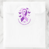 Alzheimer's Disease Awareness Purple Ribbon Runder Aufkleber (Tasche)