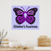 Alzheimer's Disease Awareness Ribbon and Butterfly Poster (Küche)