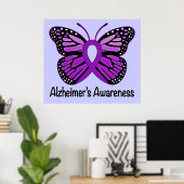Alzheimer's Disease Awareness Ribbon and Butterfly Poster (Heimbüro)
