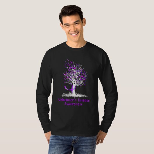 Alzheimer's Disease Awareness Tree Ribbon Men Wome T-Shirt (Vorne ganz)