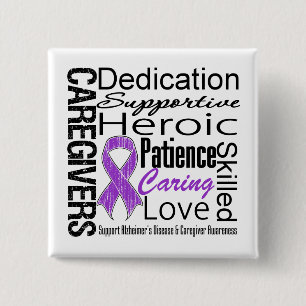 Alzheimers Disease Caregivers Collage Button