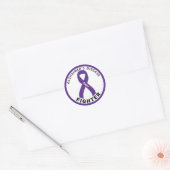 Alzheimer's Disease Fighter Ribbon White Runder Aufkleber (Umschlag)