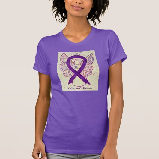 Alzheimer's Disease Lila Awareness Ribbon Shirt (Vorderseite)