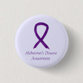 Alzheimer's Disease Lila Ribbon Custom Art Buttone Button (Vorderseite)