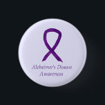 Alzheimer's Disease Lila Ribbon Custom Art Buttone Button<br><div class="desc">Das Bewusstsein für Alzheimer-Krankheit (AD) nutzt ein lila Band. Das Button zur Bewusstseinsbildung zeigt das Bild eines lila Bewusstseinsbändern auf einem benutzerdefinierten Knopfendant. Lila Sensibilisierungsband-Kunst Lapel-Buttone oder Buttons können mit personalisierten Nachrichten versehen werden,  um für Fundraiser-Anhänger,  Sensibilisierungsgeschenke oder andere besondere Anhängerereignisse oder Sensibilisierungslapel-Button für Anlässe der Sache zu erstellen.</div>