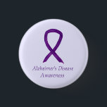 Alzheimer's Disease Lila Ribbon Custom Art Buttone Button<br><div class="desc">Das Bewusstsein für Alzheimer-Krankheit (AD) nutzt ein lila Band. Das Button zur Bewusstseinsbildung zeigt das Bild eines lila Bewusstseinsbändern auf einem benutzerdefinierten Knopfendant. Lila Sensibilisierungsband-Kunst Lapel-Buttone oder Buttons können mit personalisierten Nachrichten versehen werden,  um für Fundraiser-Anhänger,  Sensibilisierungsgeschenke oder andere besondere Anhängerereignisse oder Sensibilisierungslapel-Button für Anlässe der Sache zu erstellen.</div>