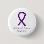 Alzheimer's Disease Lila Ribbon Custom Art Buttone Button (Vorderseite)