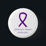 Alzheimer's Disease Lila Ribbon Custom Art Buttone Button<br><div class="desc">Das Bewusstsein für Alzheimer-Krankheit (AD) nutzt ein lila Band. Das Button zur Bewusstseinsbildung zeigt das Bild eines lila Bewusstseinsbändern auf einem benutzerdefinierten Knopfendant. Lila Sensibilisierungsband-Kunst Lapel-Buttone oder Buttons können mit personalisierten Nachrichten versehen werden,  um für Fundraiser-Anhänger,  Sensibilisierungsgeschenke oder andere besondere Anhängerereignisse oder Sensibilisierungslapel-Button für Anlässe der Sache zu erstellen.</div>