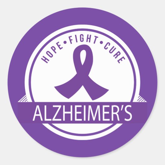 Alzheimer's Hope Fight Cure Band Runder Aufkleber (Vorderseite)
