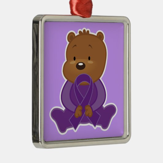 Alzheimers Krankheits-Bewusstseins-Bärn-Andenken Silbernes Ornament (Rechts)