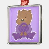 Alzheimers Krankheits-Bewusstseins-Bärn-Andenken Silbernes Ornament (Links)