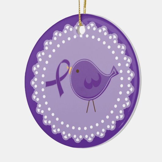 Alzheimers Krankheits-Bewusstseinsvogel Verzierung Keramikornament (Links)