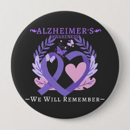 Alzheimer's Ribbon bekämpfen Demenz Bewusstsein Button