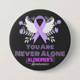 Alzheimer's Ribbon bekämpfen Demenz Bewusstsein Button