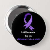 Alzheimer's Ribbon bekämpfen Demenz Bewusstsein Button (Vorne & Hinten)
