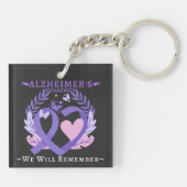 Alzheimer's Ribbon bekämpfen Demenz Bewusstsein Schlüsselanhänger (Rückseite)