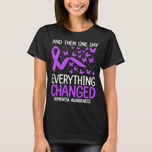 Alzheimers Warrior Ribbon Fight Dementia Awareness T-Shirt (Vorderseite)