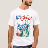 Am 4. Juli Adler und Freiheit, Patriotisches T-Shi T-Shirt (Vorderseite)