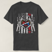 Am 4. Juli amerikanisches Skeleton-Video der ameri T-Shirt (Design vorne)