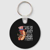 Am 4. Juli bis meine Dackel herauskommt Funny Hotd Schlüsselanhänger (Vorderseite)