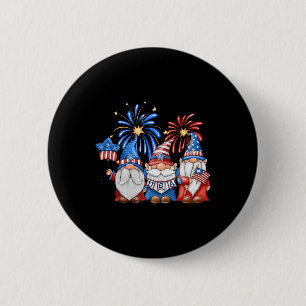 Am 4. Juli feiern amerikanische Gnome Unabhängigke Button