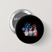 Am 4. Juli feiern amerikanische Gnome Unabhängigke Button (Vorne & Hinten)
