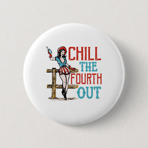 Am 4. Juli feiern Patriotic Indepen Button