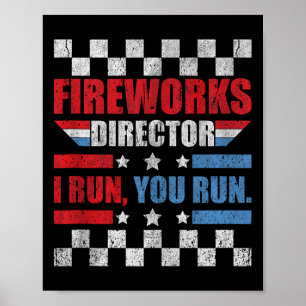 Am 4. Juli Feuerwerk Direktor Ich leite Sie laufen Poster
