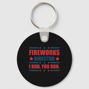 Am 4. Juli Feuerwerk Direktor Ich leite Sie laufen Schlüsselanhänger