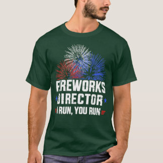 Am 4. Juli Feuerwerk Direktor Ich leite Sie laufen T-Shirt
