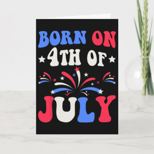 Am 4. Juli Geboren Geburtstag Patriotisch Karte