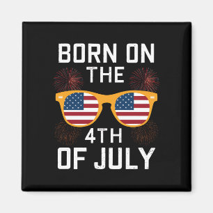 Am 4. Juli Geboren Geburtstag Sonnenbrille USA Magnet