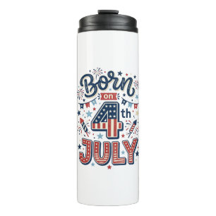 Am 4. Juli geboren Patrioten-Kinder-Shirt-Design_1 Thermosbecher