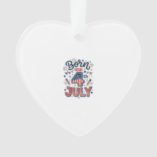 Am 4. Juli geborene patriotische Kinder-Shirt Desi Ornament