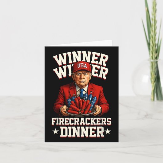 Am 4. Juli Gewinner Firecracker Dinne Karte (Vorderseite)