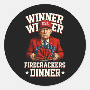 Am 4. Juli Gewinner Firecracker Dinne Runder Aufkleber