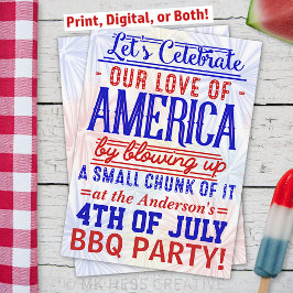 Am 4. Juli GRILLEN über Feuerwerke | PARTY Einladung