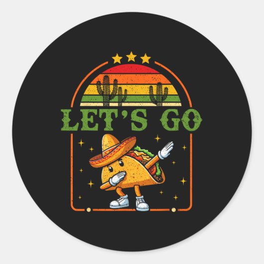 Am 4. Juli Ließ Patriotic Dabbing Taco Meme' Runder Aufkleber (Vorderseite)