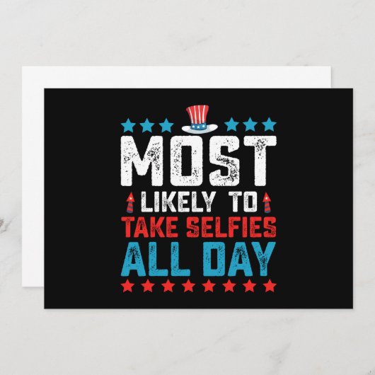 Am 4. Juli nehmen Sie Selbis am höchstwahrscheinli Einladung (Vorne/Hinten)