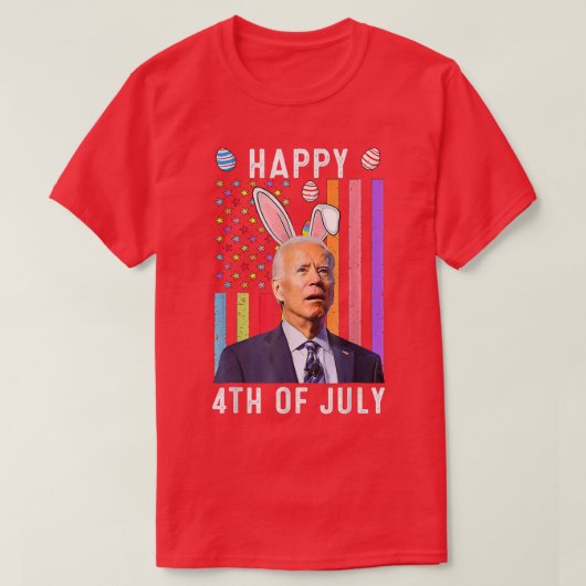 Am 4. Juli verwirrte Funny Joe Biden Happy E T-Shirt (Design vorne)