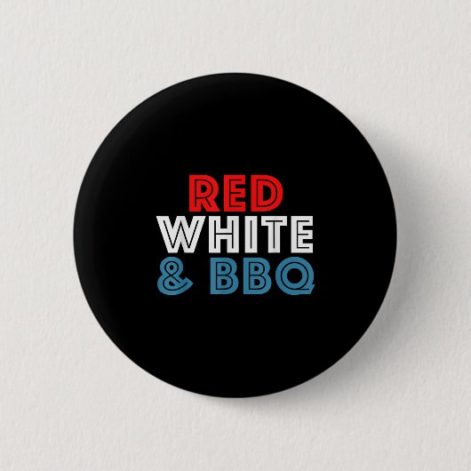 Am 4. Juli Vierte Retro Usa Red White Grillen Button (Vorderseite)
