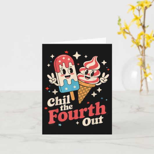 Am 4. Juli wird das Vierte Funny Patriotic zum vie Karte (Gelbe Blume)