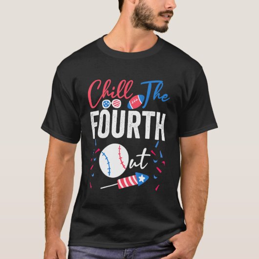 Am 4. Juli wird der vierte Baseballfußball abgespi T-Shirt (Vorderseite)