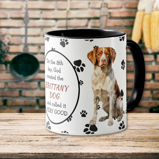 Am 8. Tag erschuf Gott Bretagne Hunde Tasse