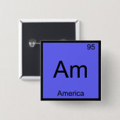 Am - America Funny Chemistry Element Symbol T-Shir Button (Vorne & Hinten)